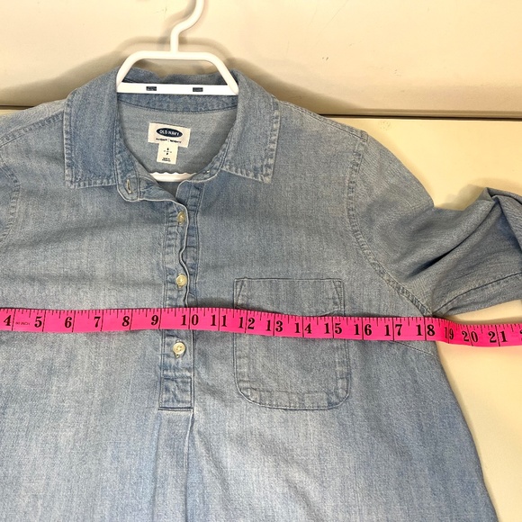 Denim Maternity Top Long Sleeve 100% Cotton Old Navy Size S - Picture 14 of 15